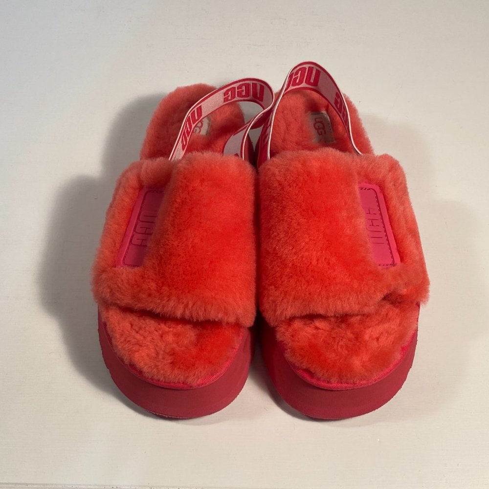 Ugg Disco Slide Pink Shearling Platform Sandals Women Size 9 / Mint - Picture 4 of 8